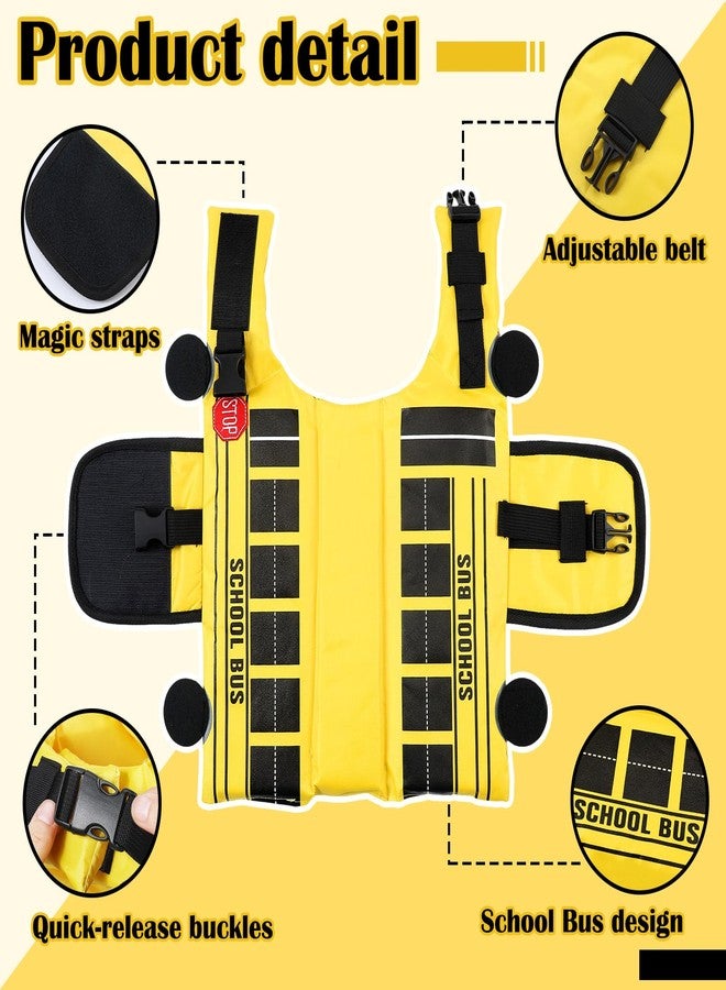 Bulyoou Halloween School Bus Pet Costume Funny Dog Costume Yellow School Bus Life Jacket Swimming Boating Water Flotation Vest Halloween Pet Costume Suit for Dog Cosplay Accessories for Halloween Parties(M) - Image 2
